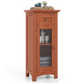 Bathroom Freestanding Storage Cabinet with Single Glass Door Bathroom Bedroom Entry Office