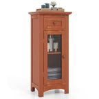 Bathroom Freestanding Storage Cabinet with Single Glass Door Bathroom Bedroom Entry Office