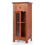 Bathroom Freestanding Storage Cabinet with Single Glass Door Bathroom Bedroom Entry Office