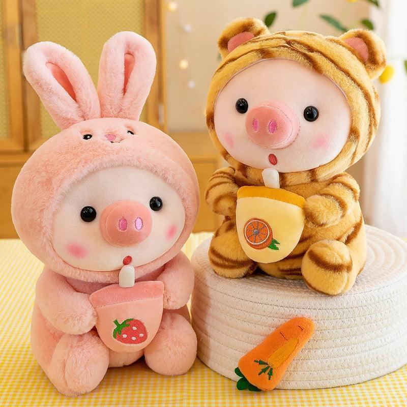 Boba Piggy Animal Plushie Gift for Girls & Boys