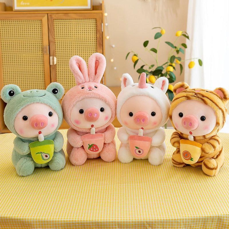 Boba Piggy Animal Plushie Gift for Girls & Boys