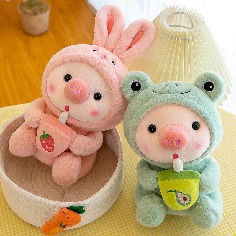 Boba Piggy Animal Plushie Gift for Girls & Boys