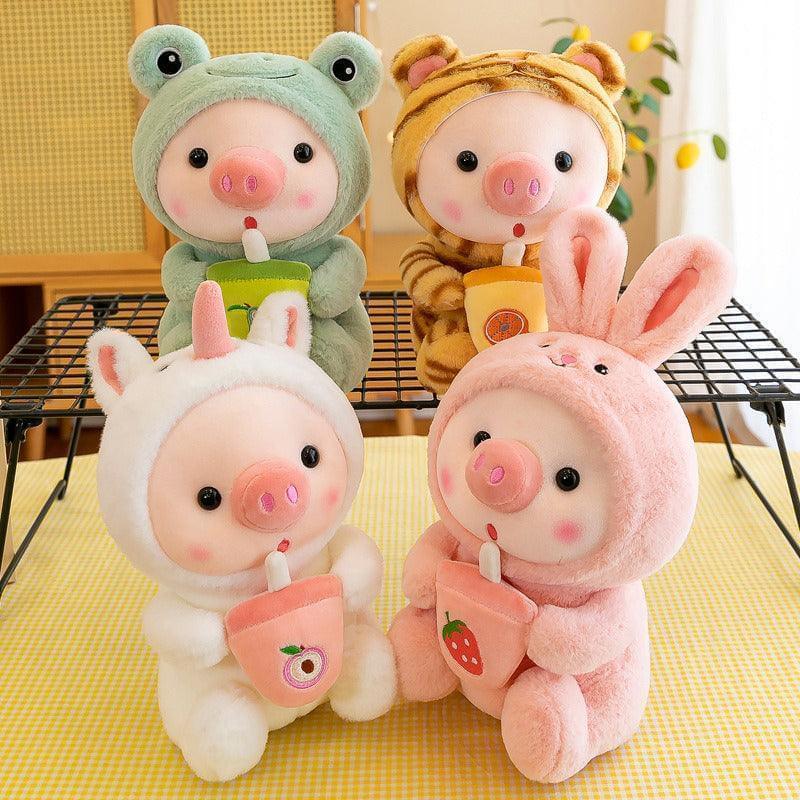 Boba Piggy Animal Plushie Gift for Girls & Boys