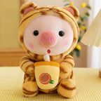 Boba Piggy Animal Plushie Gift for Girls & Boys