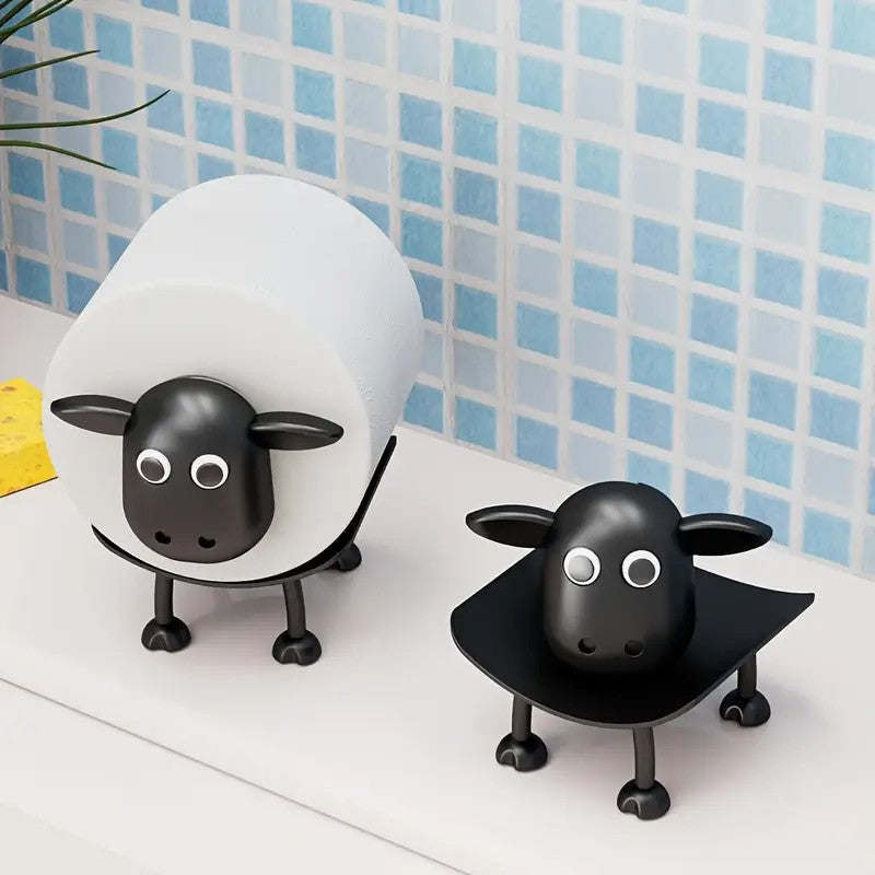 Cute sheep shaped toilet paper holder suitable for fashionable home decoration tissue storage bathroom accessories decoration rack