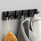 Black Gold, Folding Towel Hanger 2way Installation Wall Hooks Coat Clothes Towel Umbrella Leash Holder for Bathroom Kitchen Bedroom Hallway Pantry Laundry Entry Patio Pets