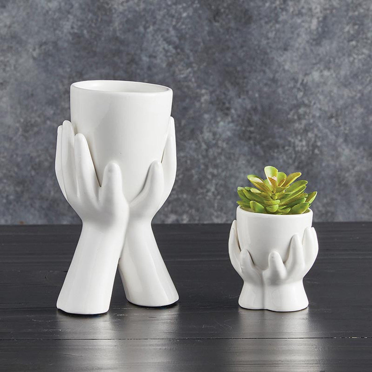 Ceramic Hands Mini Planter for Succulents & Flowers
