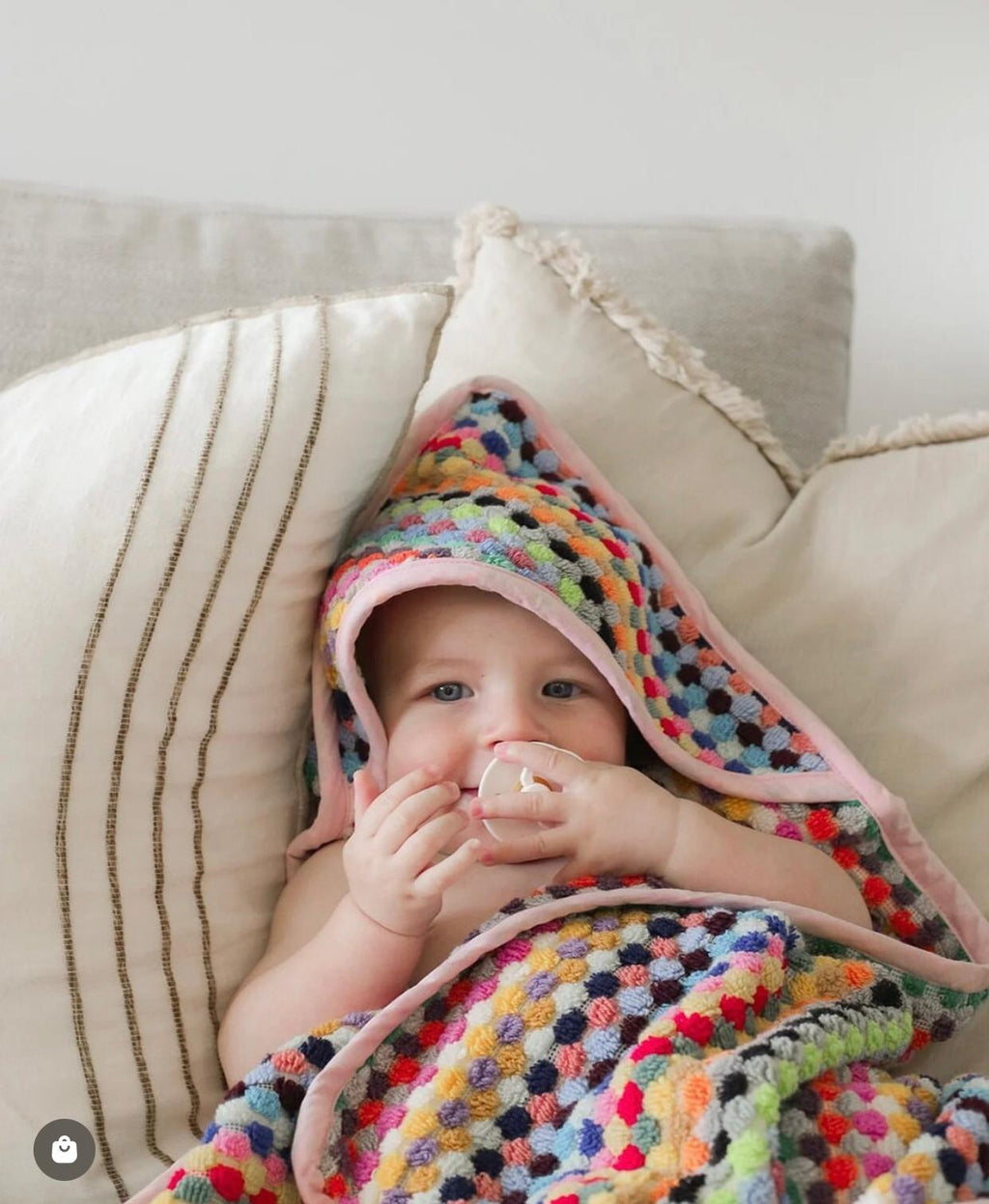 Pom Pom Baby Bath & Swaddle Blanket