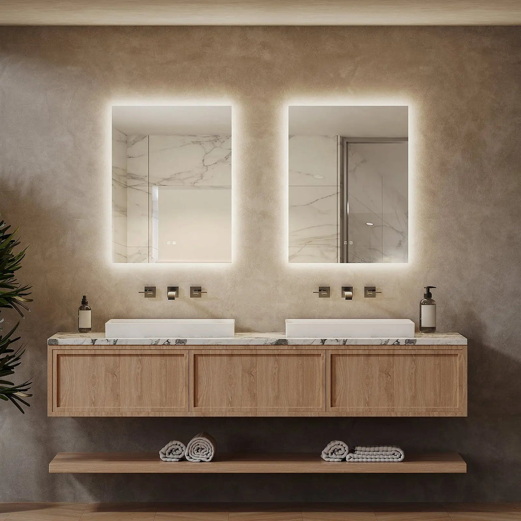 Compact Sleek Backlit LED Bathroom Mirror Various Sizes