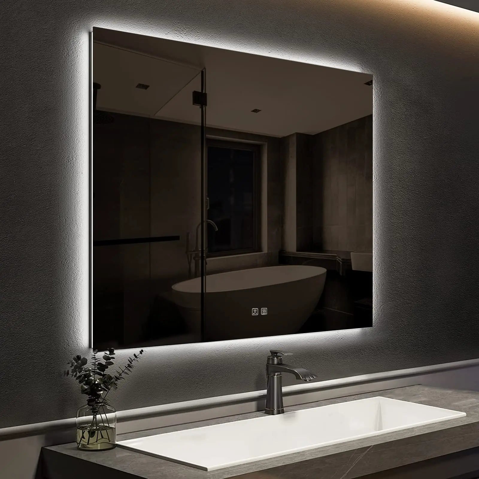 Compact Sleek Backlit LED Bathroom Mirror Various Sizes