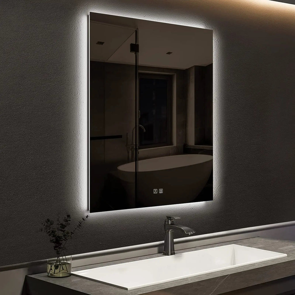 Compact Sleek Backlit LED Bathroom Mirror Various Sizes
