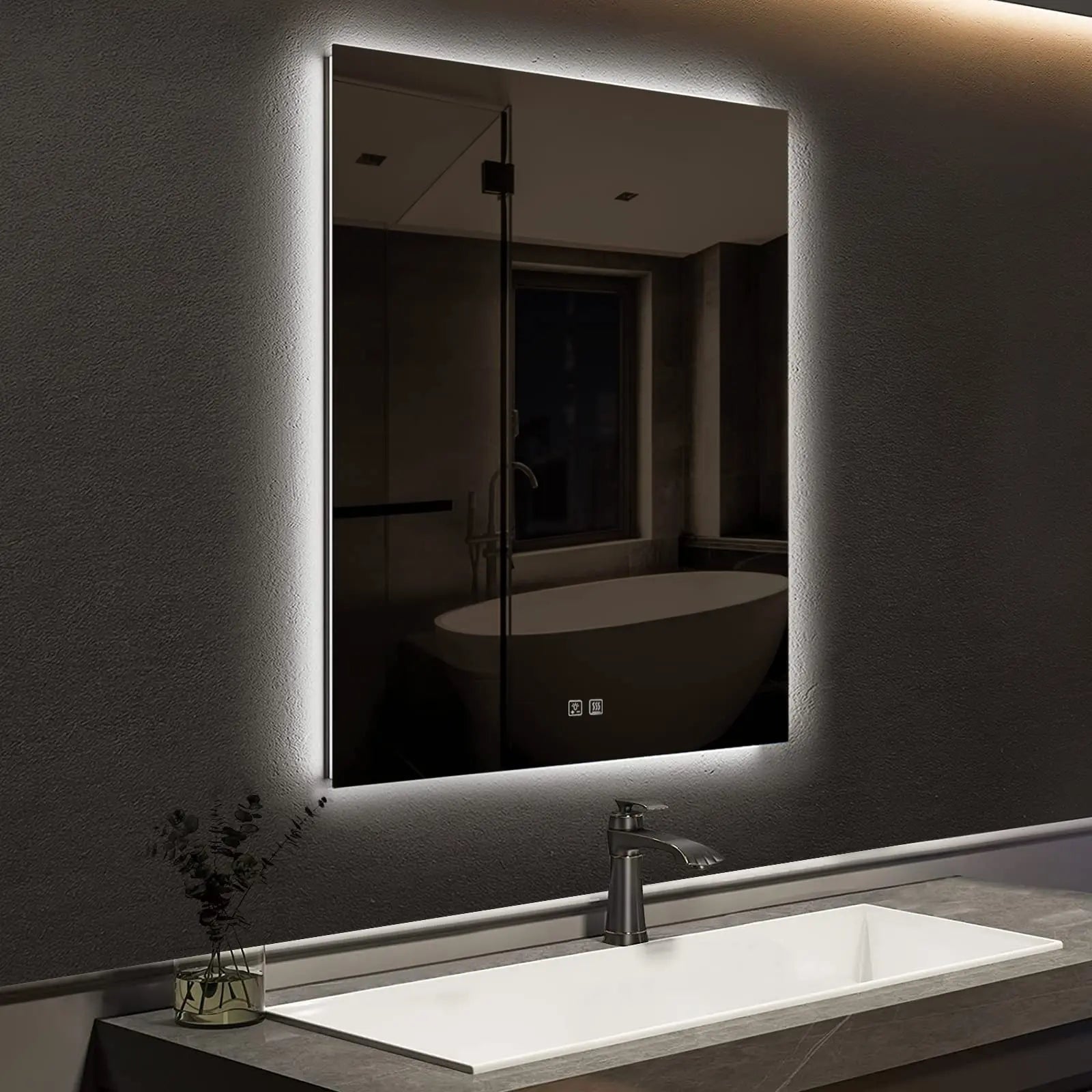 Compact Sleek Backlit LED Bathroom Mirror Various Sizes