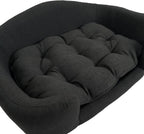 Elevated Dog Sofa Bed Corduroy Pet Couch with Wooden Legs 30 Inch