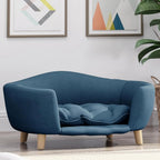 Elevated Dog Sofa Bed Corduroy Pet Couch with Wooden Legs 30 Inch