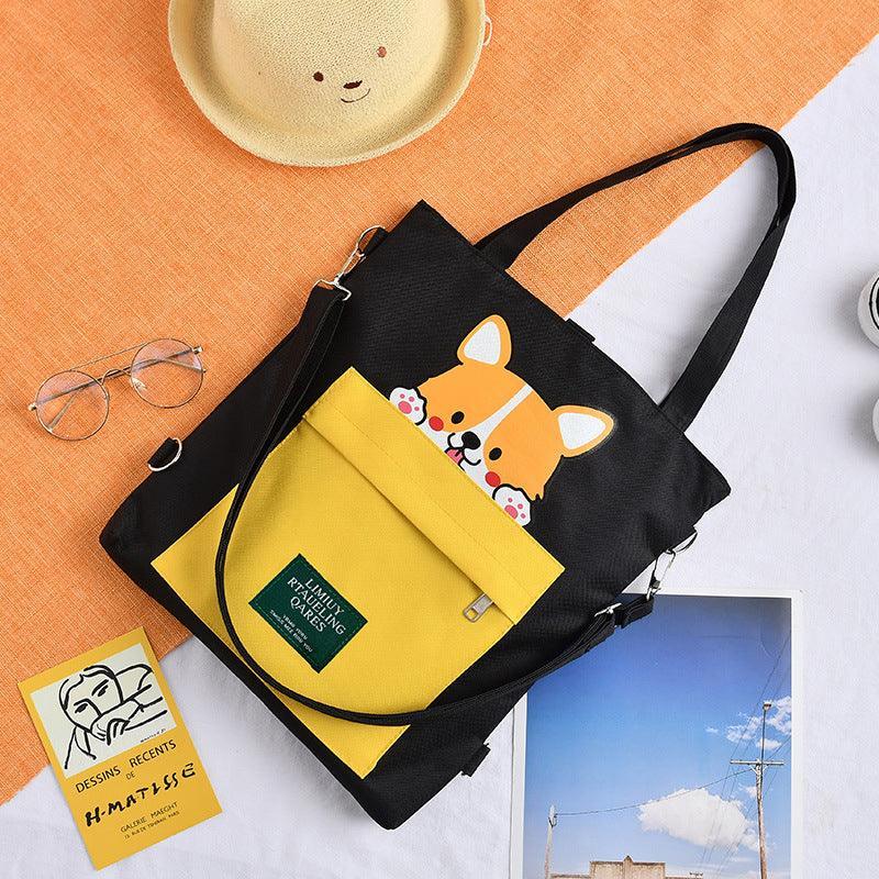 Cute Doggy Tote Bag – Canvas Crossbody Bag for Dog Lovers
