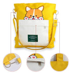 Cute Doggy Tote Bag – Canvas Crossbody Bag for Dog Lovers