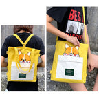 Cute Doggy Tote Bag – Canvas Crossbody Bag for Dog Lovers