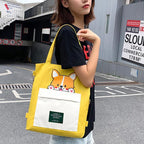 Cute Doggy Tote Bag – Canvas Crossbody Bag for Dog Lovers