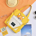 Cute Doggy Tote Bag – Canvas Crossbody Bag for Dog Lovers