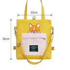 Cute Doggy Tote Bag – Canvas Crossbody Bag for Dog Lovers