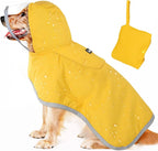 Dog Raincoat with Clear Hood Reflective Trim Adjustable XS–3XL in 3 colors