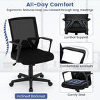 Ergonomic Desk Chair with Lumbar Support and Rocking Function-Black