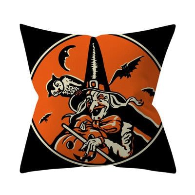 Retro Halloween Throw Pillow Cover