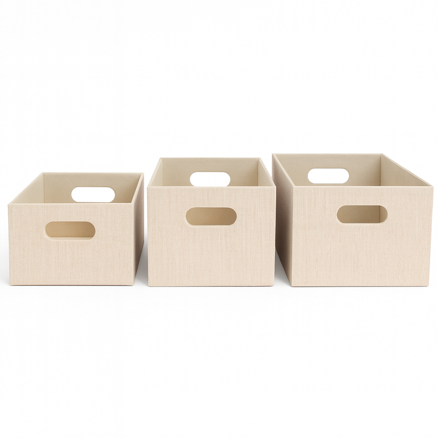 Textured Fabric Bin - Three Sizes