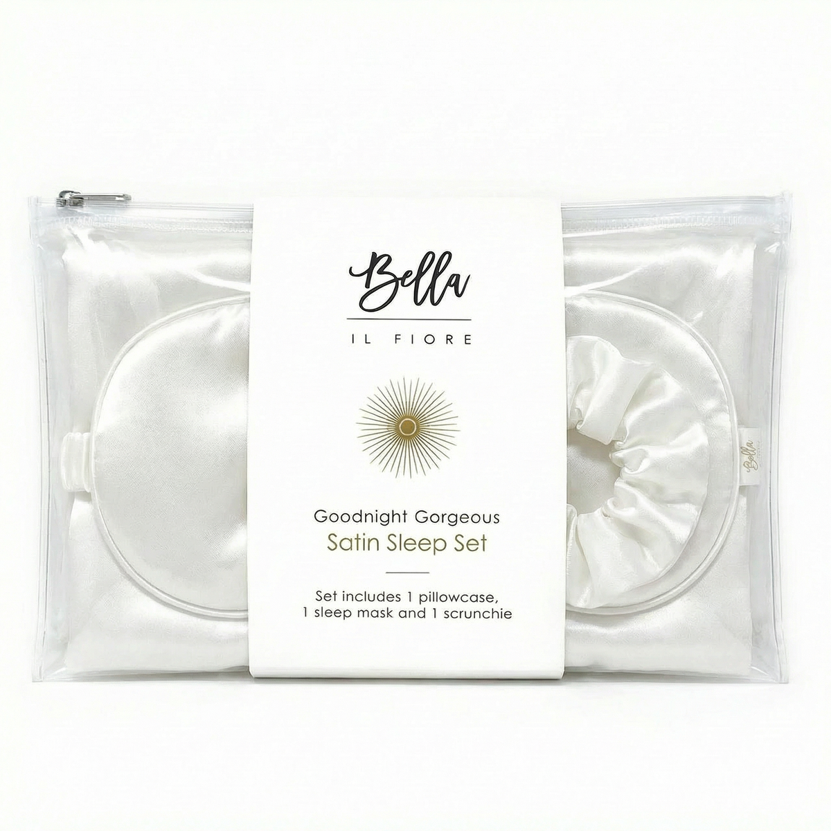 Goodnight Gorgeous Satin Sleep Set [Includes Pillowcase, Sleep Mask + Scrunchie]