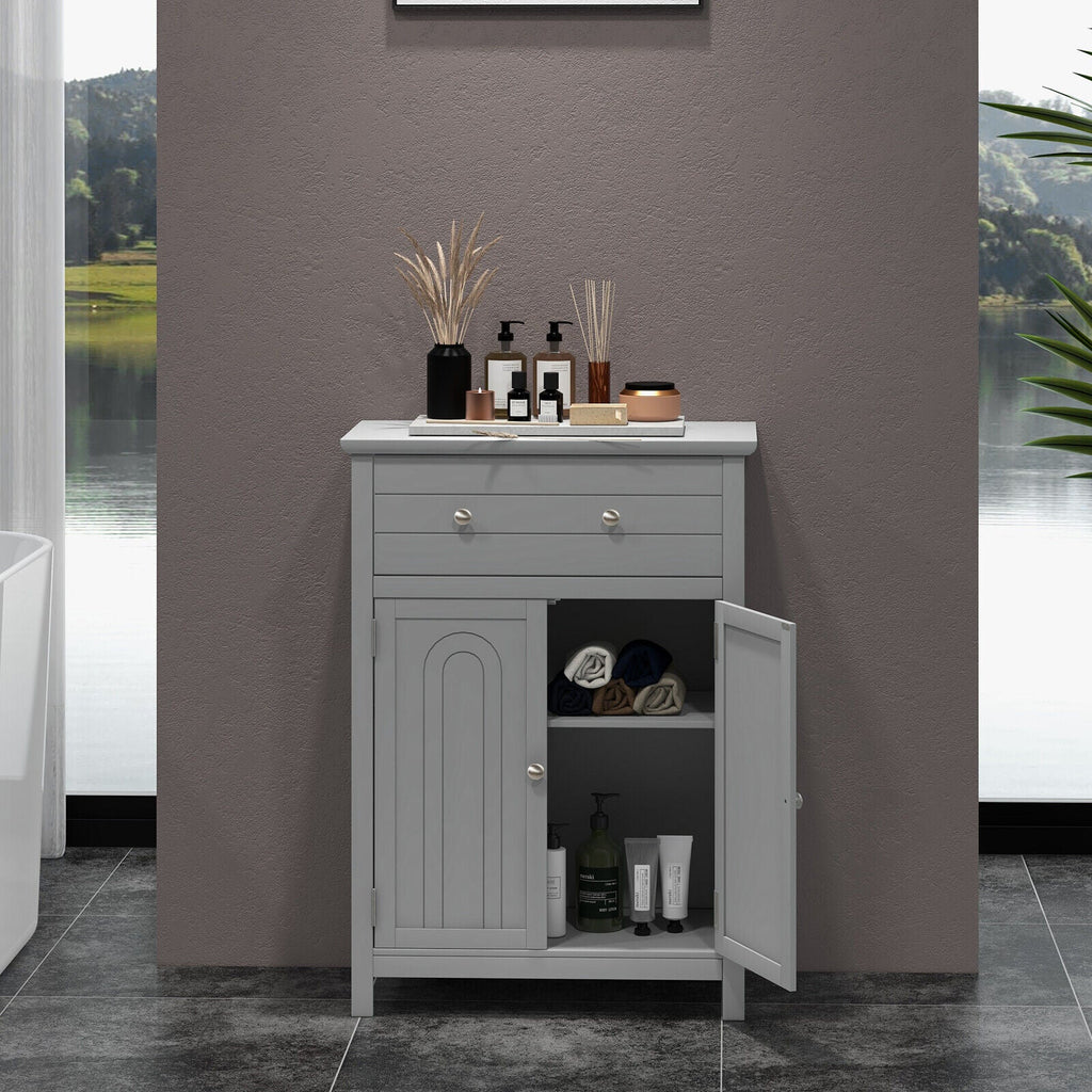 Free Standing Bathroom Storage Cabinet with Large Drawer, Bathroom Entry Bedroom Office