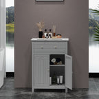 Free Standing Bathroom Storage Cabinet with Large Drawer, Bathroom Entry Bedroom Office