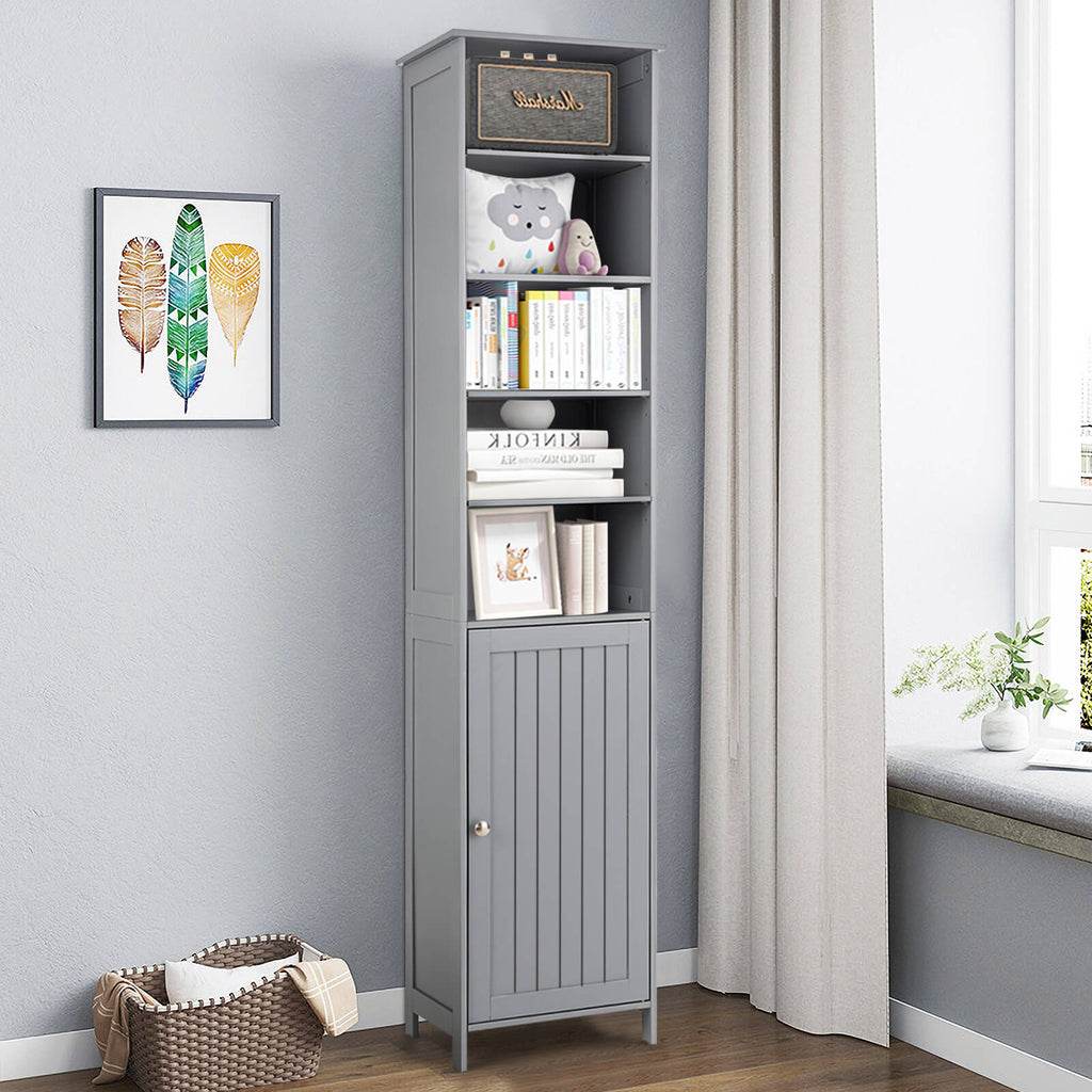 Free Standing 72 Inches Tall Floor Bathroom Storage Cabinet Bedroom Office Entry