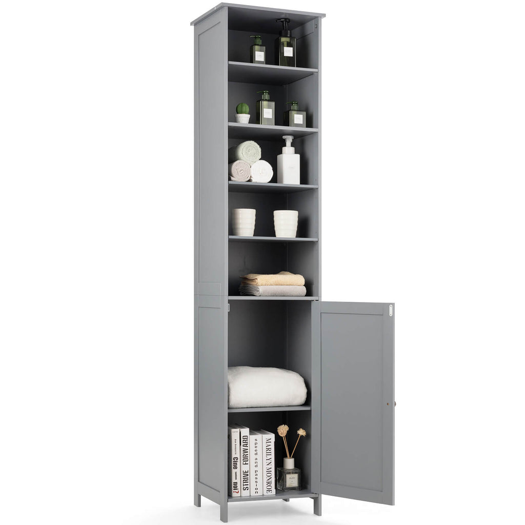 Free Standing 72 Inches Tall Floor Bathroom Storage Cabinet Bedroom Office Entry