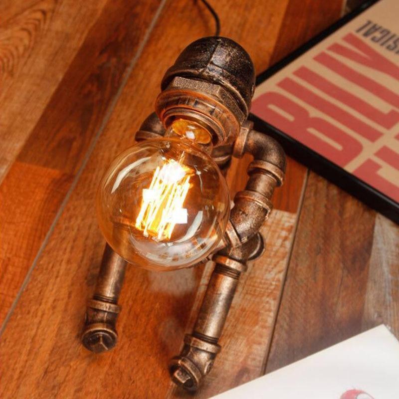Retro Vintage Style Iron Pipe Desk Lamp