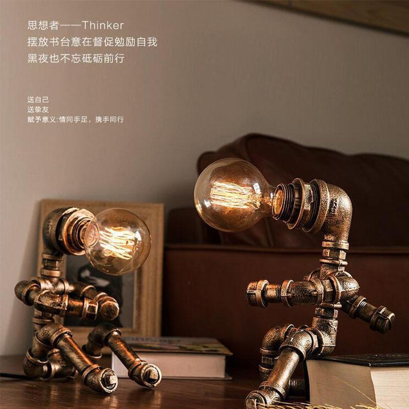 Retro Vintage Style Iron Pipe Desk Lamp