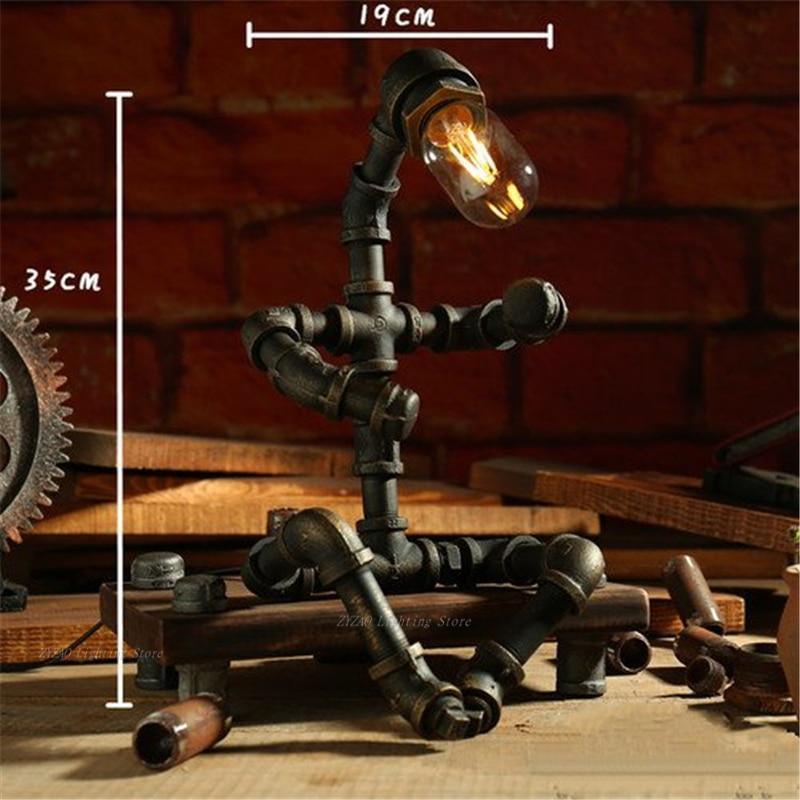 Steampunk Retro Iron Tube Edison LED  Light  Vintage Decor