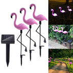 3PCS SET Flamingo LED Solar Modern Lamp For Garden And Yard With Base Station 3 Piece Set Decorative Lighting For Pathway Driveway Landscape