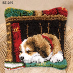 Animal Series Latch Hook Hand Knitted Embroidered Pillow Unfinished Embroidery Material Latch Hook Rug Kits Beginner DIY Supply