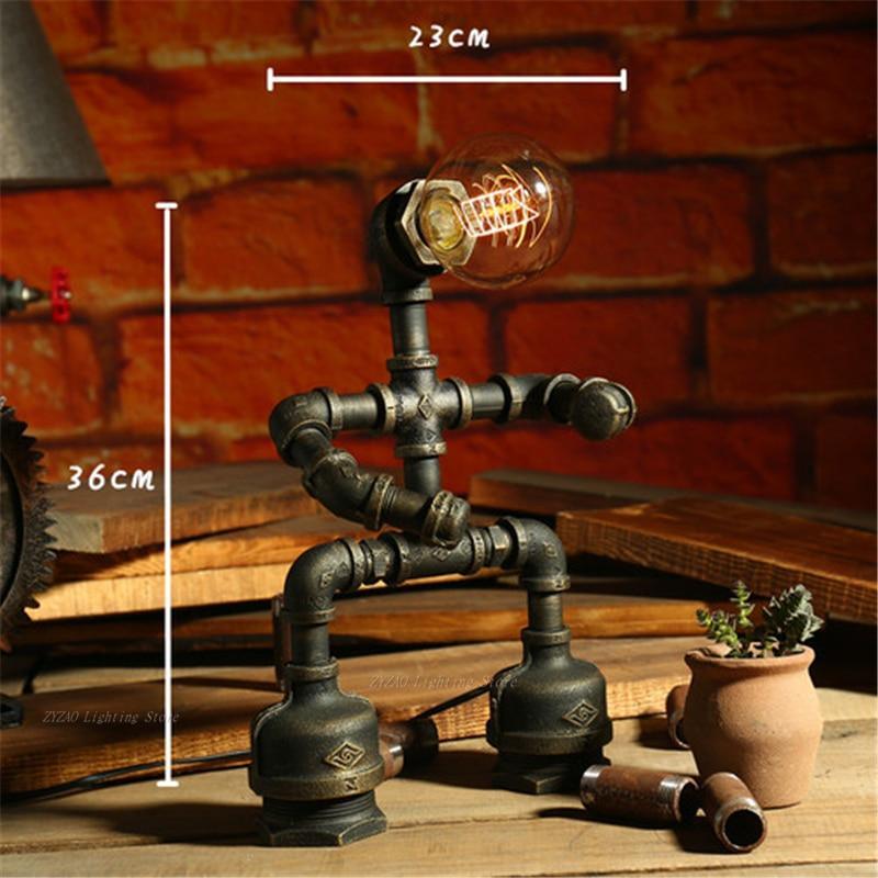 Steampunk Retro Iron Tube Edison LED  Light  Vintage Decor