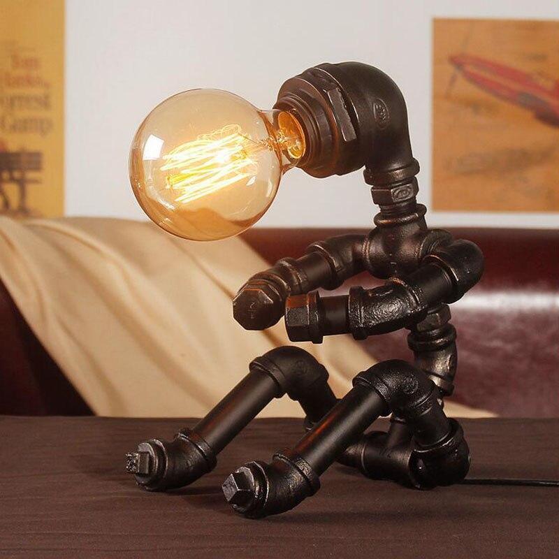 Retro Vintage Style Iron Pipe Desk Lamp