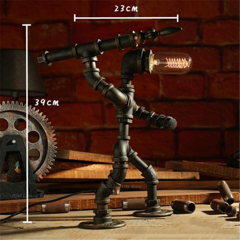 Steampunk Retro Iron Tube Edison LED  Light  Vintage Decor