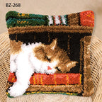Animal Series Latch Hook Hand Knitted Embroidered Pillow Unfinished Embroidery Material Latch Hook Rug Kits Beginner DIY Supply