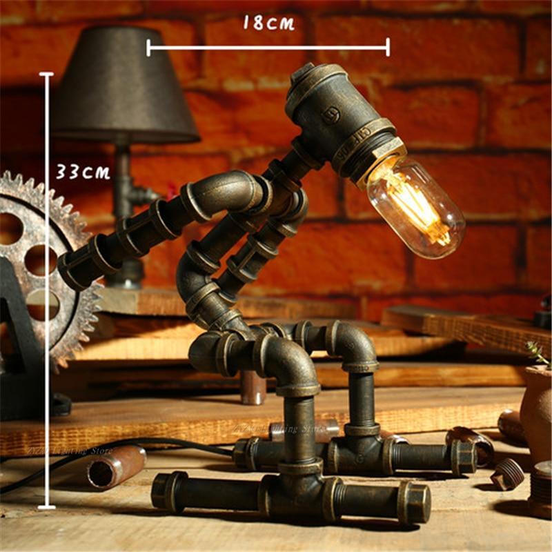 Steampunk Retro Iron Tube Edison LED  Light  Vintage Decor