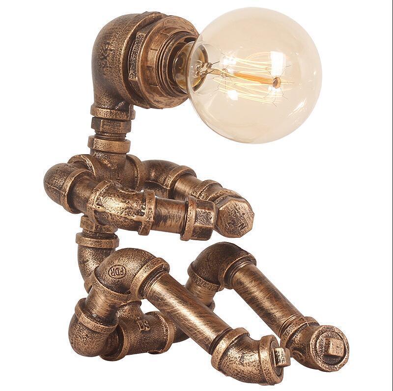 Retro Vintage Style Iron Pipe Desk Lamp