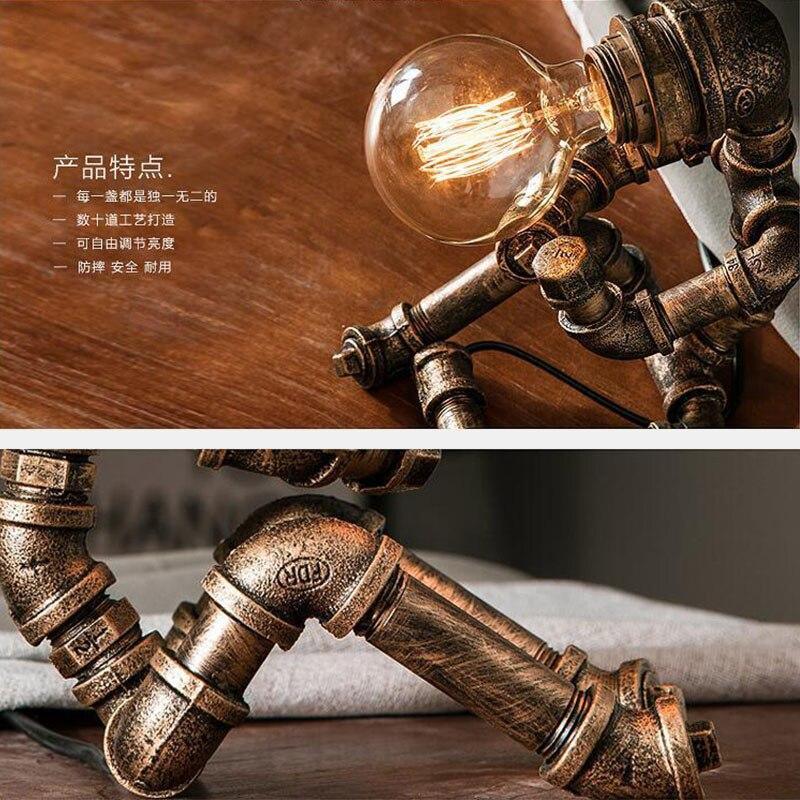 Retro Vintage Style Iron Pipe Desk Lamp
