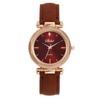 Women Watch Rhinestone Fashion Exquisite Women Leather Casual Watch Luxury Analog Quartz Crystal Wristwatch Bracelet Watch For Women and Girls