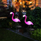 3PCS SET Flamingo LED Solar Modern Lamp For Garden And Yard With Base Station 3 Piece Set Decorative Lighting For Pathway Driveway Landscape