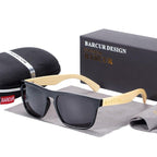 Polarized Bamboo Elegant Wood Sunglasses for Men and Women in Famous Retro Classic Style  Design With UV400 Protection
