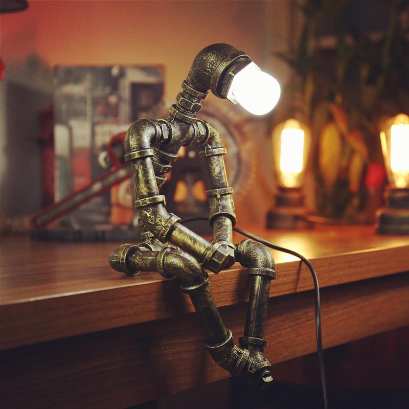 Steampunk Retro Iron Tube Edison LED  Light  Vintage Decor