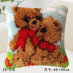 Cute Animal Series Latch Hook Pillow Kits DIY Segment Embroidery Materials Package Coarse Wool Pillow Cross Stitch knooppakket